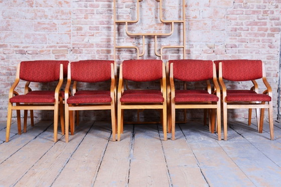 Ensemble de dix chaises originales de style Mid-Century, par Ludvik Volak, en érable, République tchèque, (photo 12 of 16)