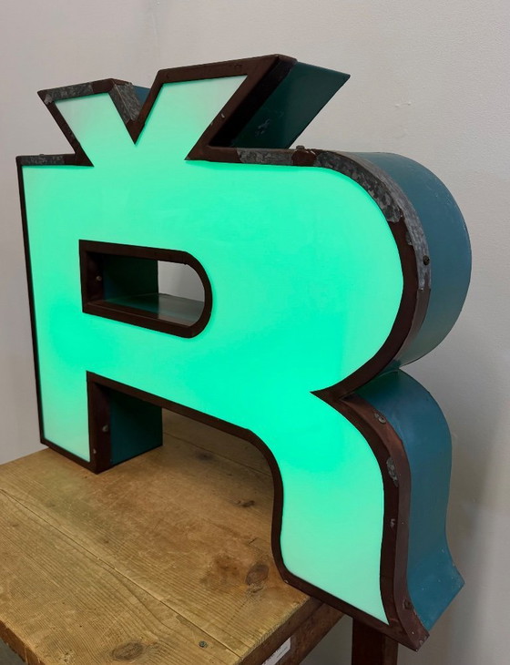Image 1 of Large Vintage Illuminated Advertising Letter Ř , 1960s
