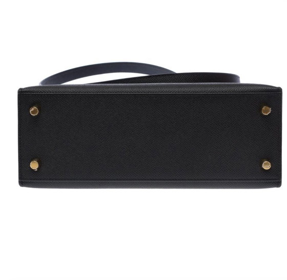 Image 1 of Sac HERMES Kelly 25 en Cuir Noir - 103580