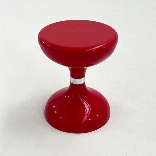 Red Americano Space Age Stool from Biemme Bologna, 1970s