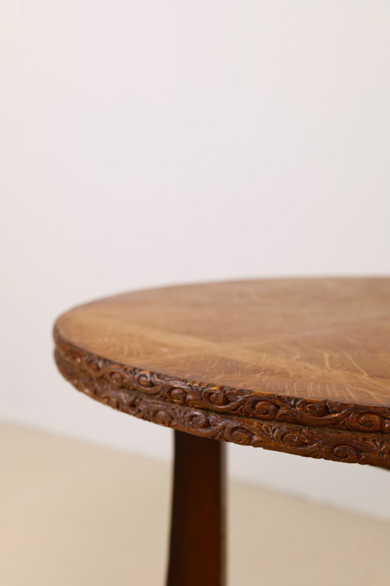 Image 1 of Tavolino laterale Art Déco a due livelli in rovere, Belgio, anni '30