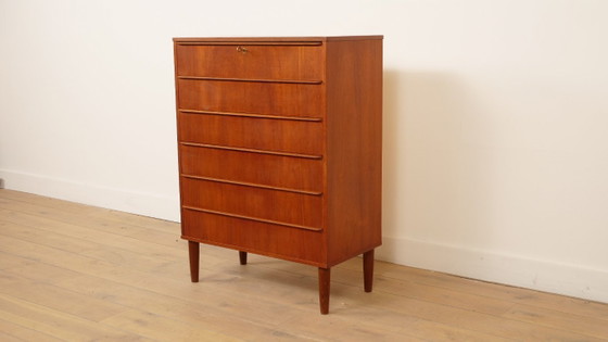 Vintage Deense Ladekast | Teak | 6 Lades | 106 Cm – Ladekasten, Wood (photo 3 of 9)