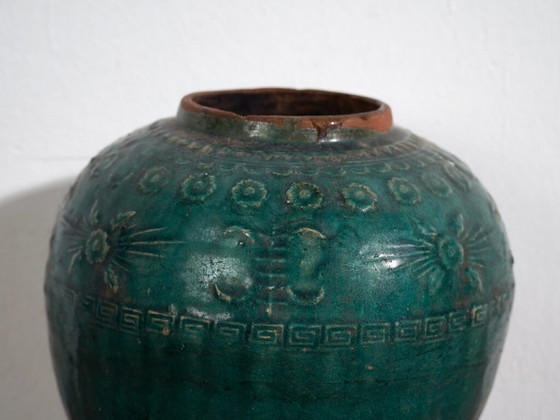 Kleine antieke smaragdgroene vaas (ca. 1820) #12 – Vazen, Ceramic (photo 17 of 34)