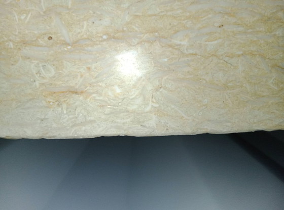 Image 1 of Louis XV marquetry commode with gilt bronze mounts and marble – late 19th century