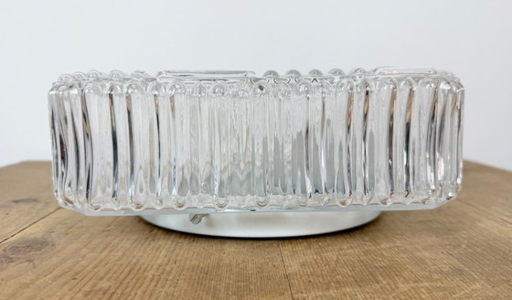 Vintage glazen wand- of plafondlamp uit de jaren 70. – Wandlampen, Glass, Metal (photo 6 of 16)