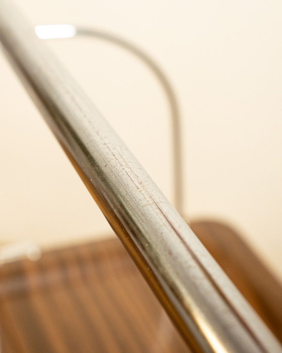 Image 1 of Chariot de service pliant vintage Raquer – Bois foncé, années 1960