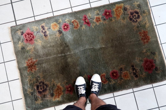 Image 1 of Tappeto cinese antico Art Déco fatto a mano, 90 cm x 145 cm, anni '20 - 1B394