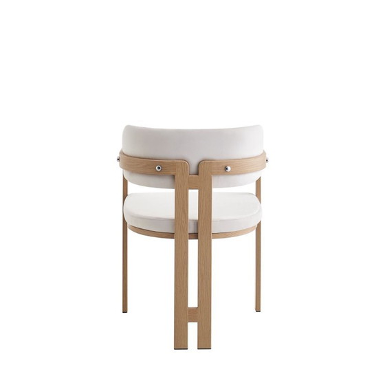 Image 1 of 4 SEDIE MELLOW CON GAMBE EFFETTO LEGNO E SEDUTE IN VELLUTO BEIGE