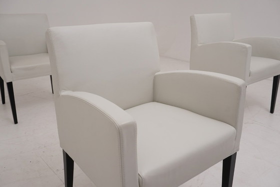 Image 1 of Wittmann Berlin Stühle 4 Stk. Leder weiss Stuhl Esszimmerstühle