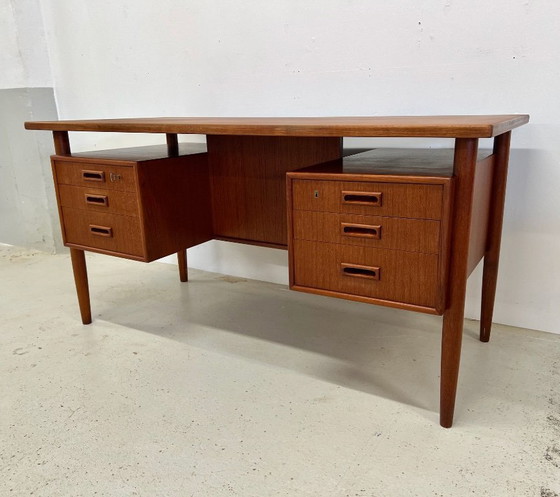 Image 1 of Danish Midcentury 'Floating-Top' Desk, 1960s.