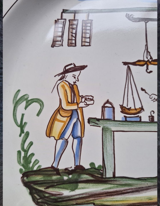 Image 1 of Handbemalte, polychrome Fayence-Hochbranddekoration, Servierschale von K & G Luneville