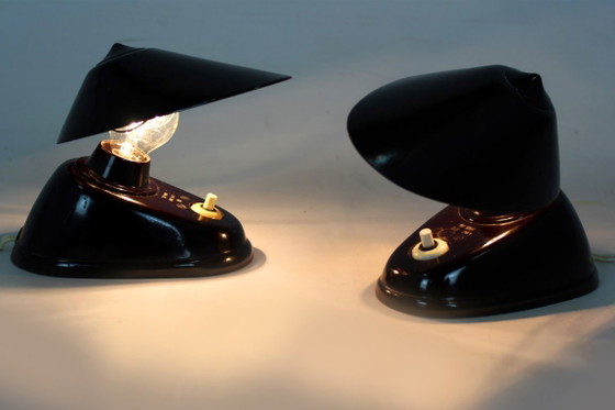 Image 1 of Bauhaus Bakelite Table Lamps from Esc, 1940s, Set of 2