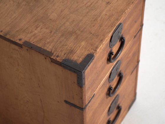 Antique Japanese three-drawer tansu – Meiji Period (c.1890–1926) – Chest of drawers, Iron (photo 30 of 40)