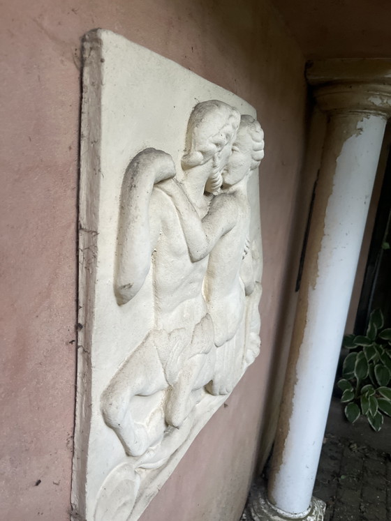 Image 1 of Classical relief of man and woman in stone
