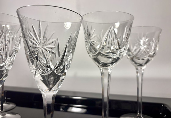Image 1 of 6 Kristallgläser, wahrscheinlich von Saint Louis oder VSL hergestellt