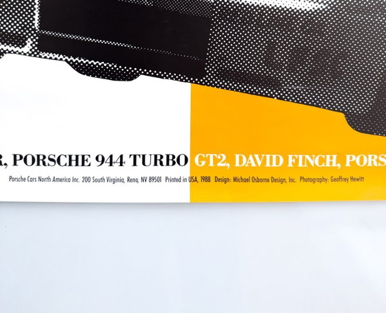 Image 1 of 🏁 Porsche 944 — Double SCCA National Championships – 1988 – Original Poster | Michael Osborne | Screenprint | 102 × 76 cm | USA
