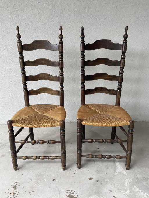 Chaises de campagne en paille 1950