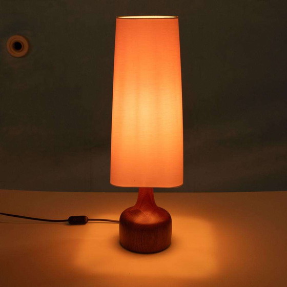 Image 1 of Japandi Danish design table lamp teak, sixties table lamp