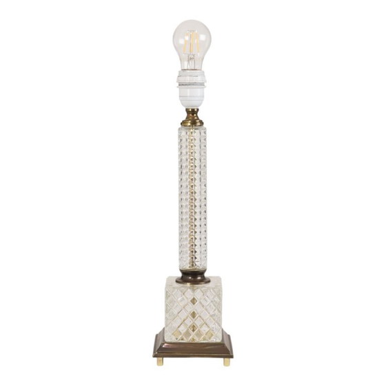 Vintage Classic Solid Glass Table Lamp 1980s – Massive (photo 13 of 13)