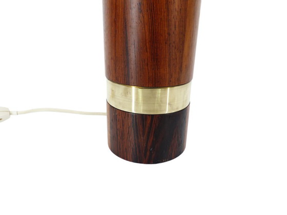 Image 1 of Scandinavian lamp base in exotic wood and brass, circa 1970