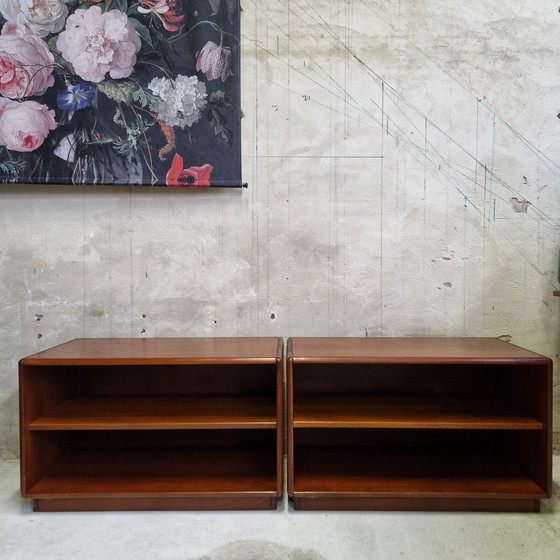 Image 1 of Set of 2 Lowboards Low Cabinets TV Cabinet 1970s