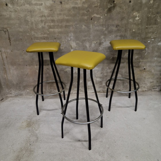 Image 1 of Set of 3 vintage bar stools bar stool