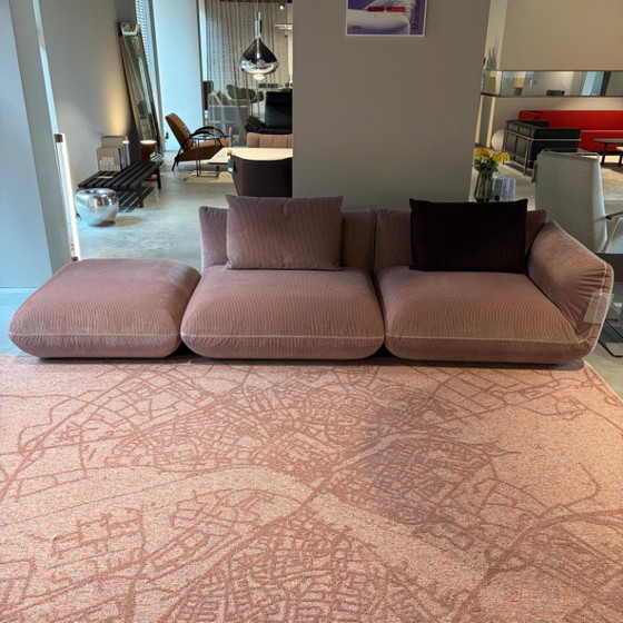 Divano modulare in velluto a coste rosa, COR, Divani modulari, Modern (foto 2 di 5)