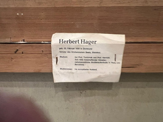 Image 1 of Herbert Hager XX secolo "Paesaggio autunnale ai margini del bosco", dipinto a olio