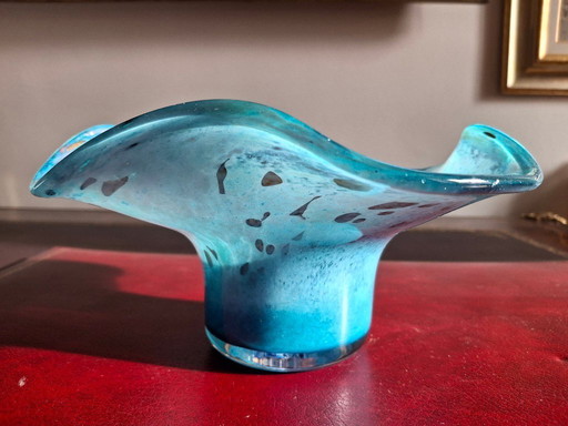 Rare grande coupe en verre Jean-Michel Operto signée de 23 cm