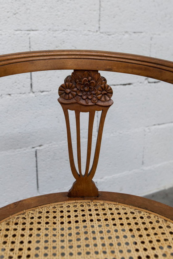 Image 1 of Vintage Louis XVI style chair – Cane seat, lyre-shaped back