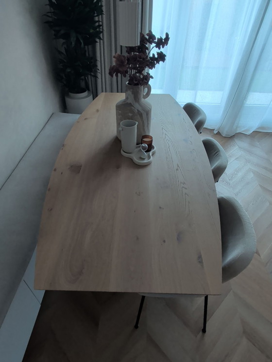 Table du sud table with 3 dining chairs As good as new – Dining set, Textile, Metal (photo 3 of 5)