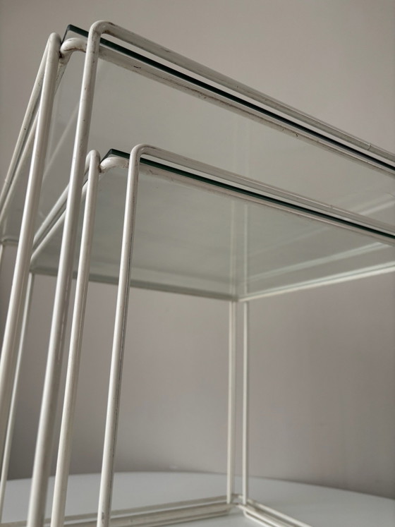 Max Sauze “ Isocele “ tavolini cubo vintage – Vetro, Metallo (photo 5 of 6)