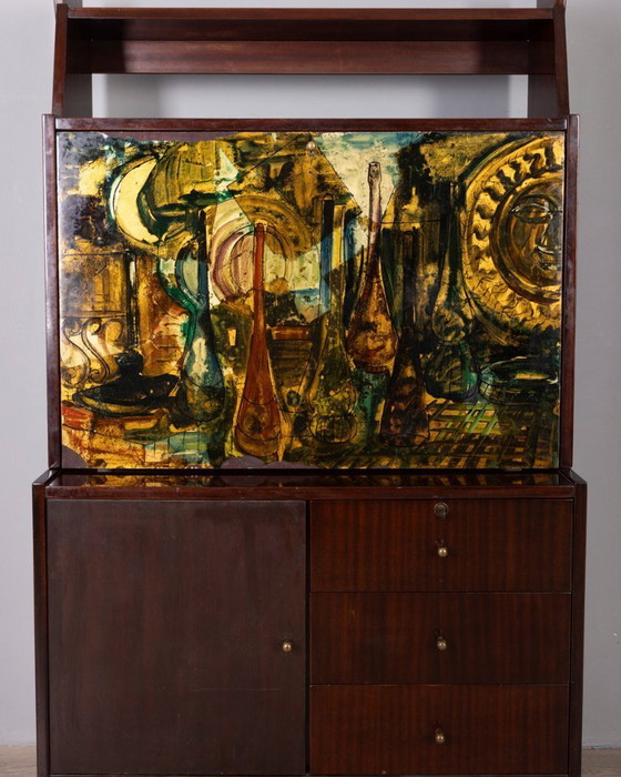 Image 1 of Pagina 1 di 29 Credenza alta in legno vintage anni '50 disegnata da Umberto Mascagni