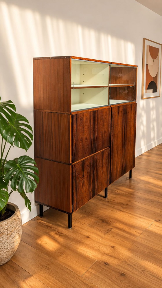 Vintage Scandinavian design display cabinet, Metal, Brass, Black (photo 3 of 8)