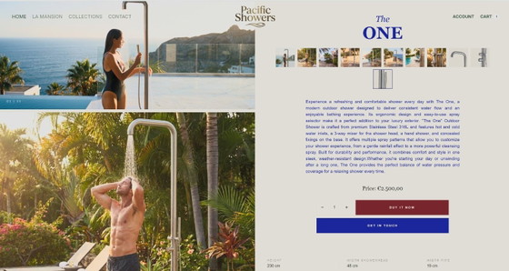Pacific Showers « The One » Design Buitendouche – Décoration extérieure, rvs (photo 5 of 5)