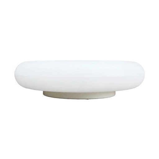 Large white glass ceiling lamp Massive, Belgium 1980s