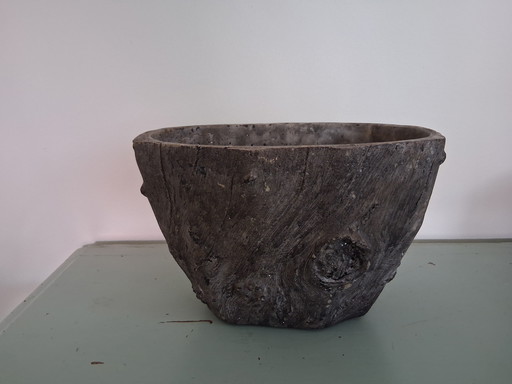 Faux Bois flower pot