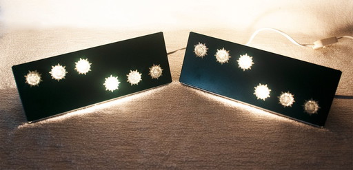 Lampes Herda vintage « étoile » de 1970, 2 pièces