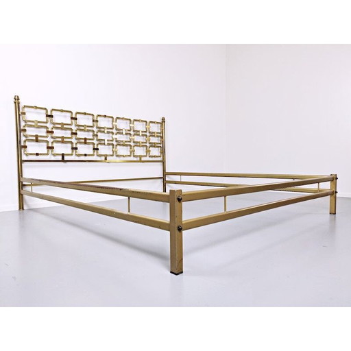 Vintage Brass Bed by Luciano Frigerio, 1970s