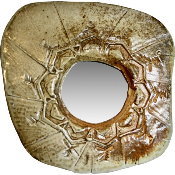 Image 1 of Vintage sandstone mirror by Bruno h'Dry, 1960