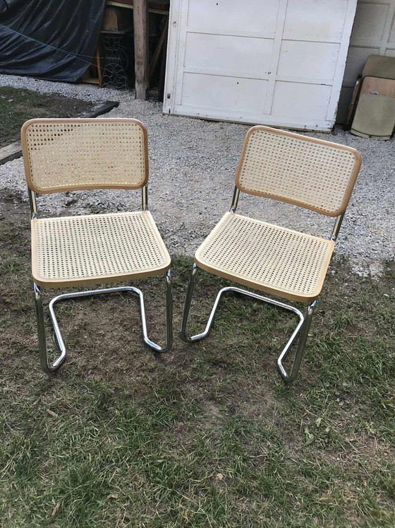 Vintage Chrome Cantilever Chair with Cane, 1970s – Side chairs, polished steel, Bauhaus (photo 2 of 7)