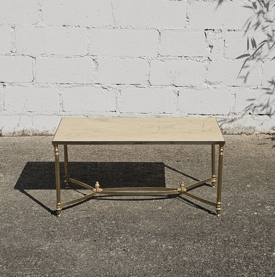 Image 1 of French Vintage Marble Coffee Table-Maison Jansen Cocktail Table-Lounge Table Hollywood Regency Style-70s