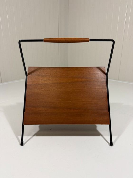Teak Magazine Rack from the Sixties, Metal, Black (photo 8 of 11)