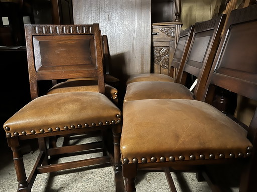6 Esszimmerstühle aus Kirschholz mit Schaffellbezug