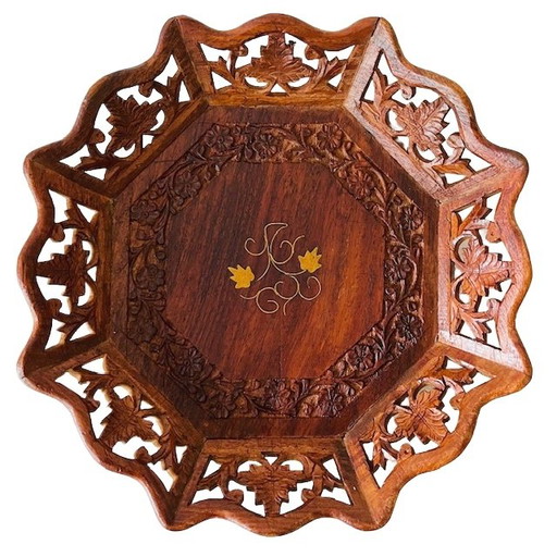 Vintage Schnitztablett Orientalisches Teakholz