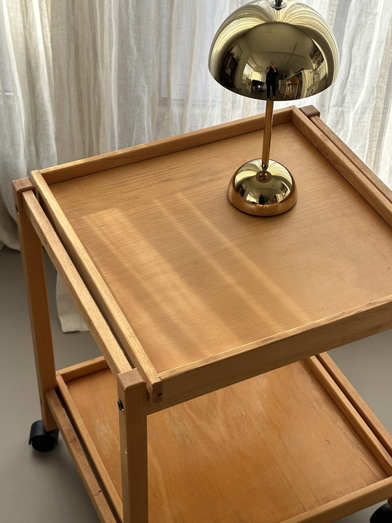 Image 1 of Hyllinge Møbler Trolley Side Table Vintage Danish Roller Table