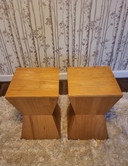Geometric set of wooden tables/stools from the 70s.