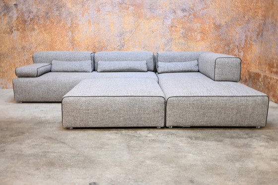 Image 1 of Sofá esquinero de tela gris Leolux Ponton Next design elements