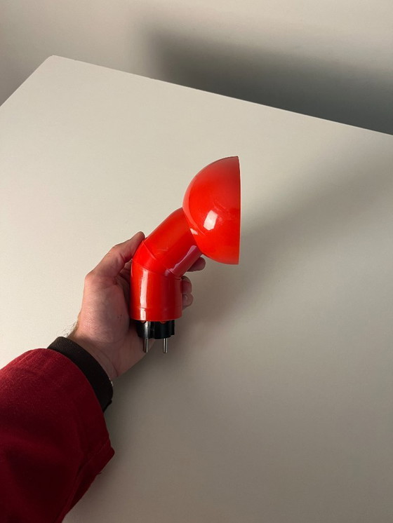 Image 1 of Zeldzame volledig rode vintage stekkerlamp uit 1980