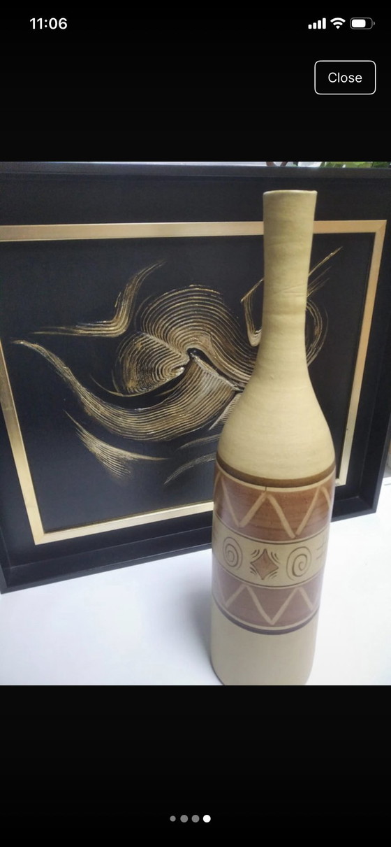 Image 1 of Hand-Painted Tribal Style Bud Vase